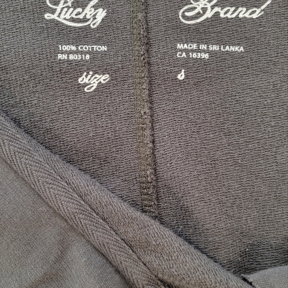 Lucky Brand Sz S‎ Army Green Drawstring Shawl Collar Button Cotton Jacket - Picture 9 of 9